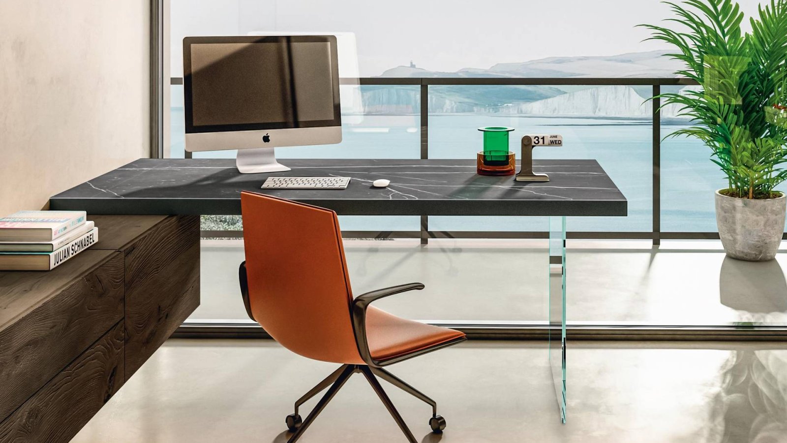 Nogi z hartowanego szkła biurka Air Desk