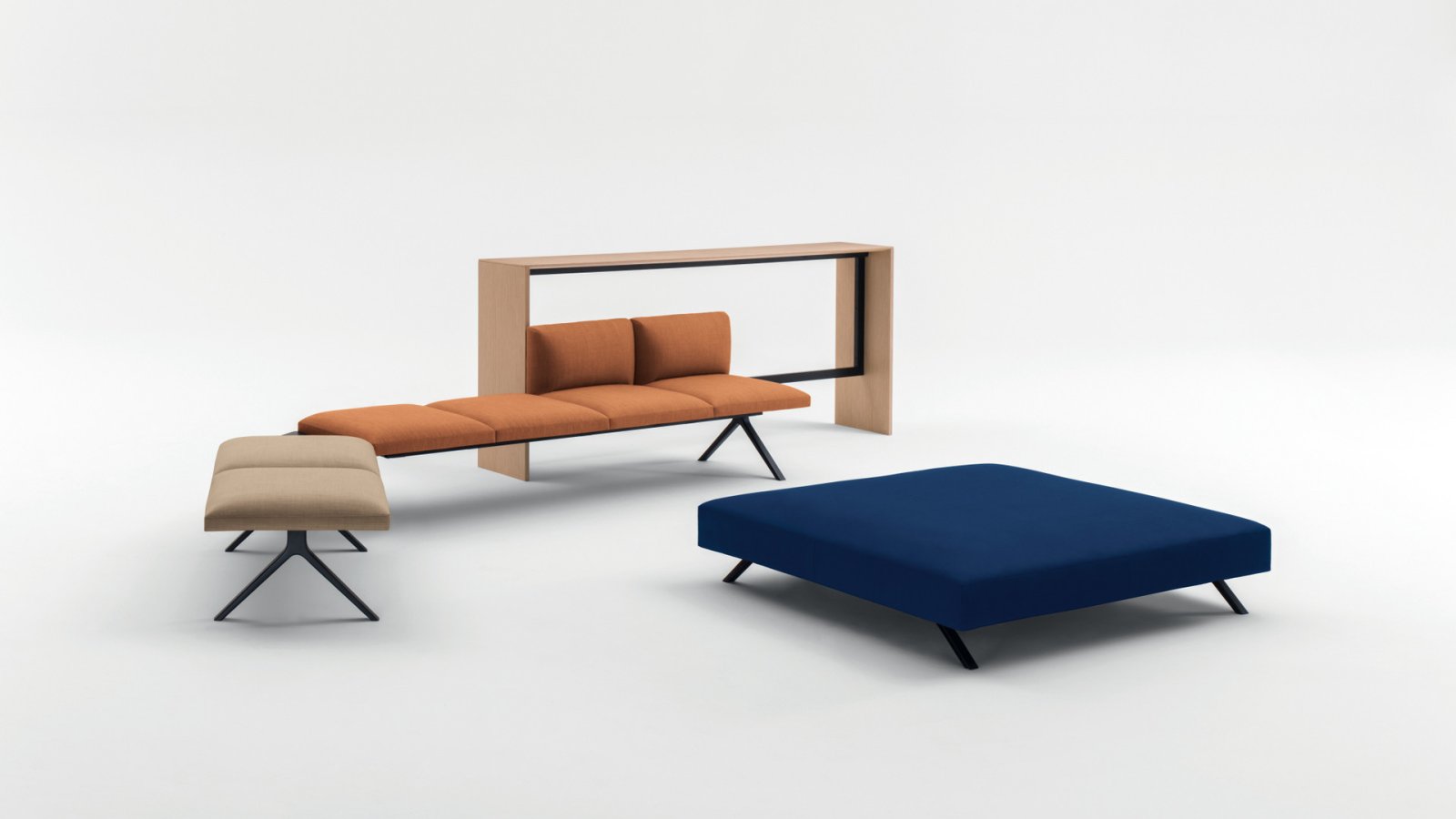 Modułowa sofa Kiik od Arper w strefie recepcji