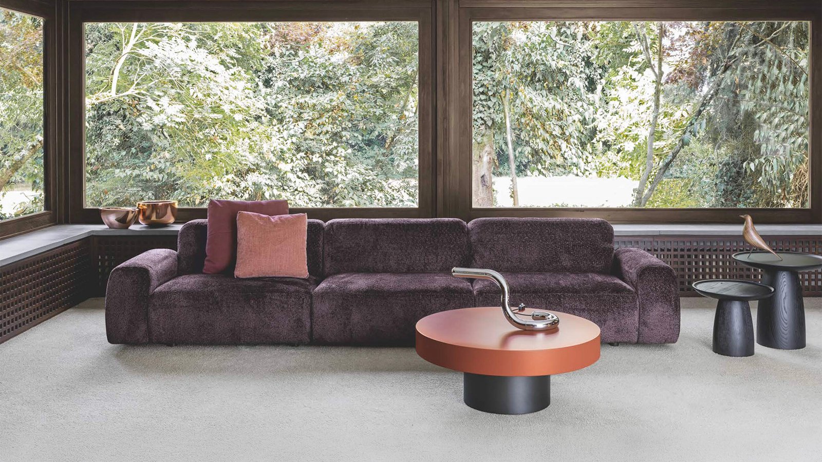 Sofa modułowa Cloud Flexteam o długości 375 cm w jasnej tkaninie