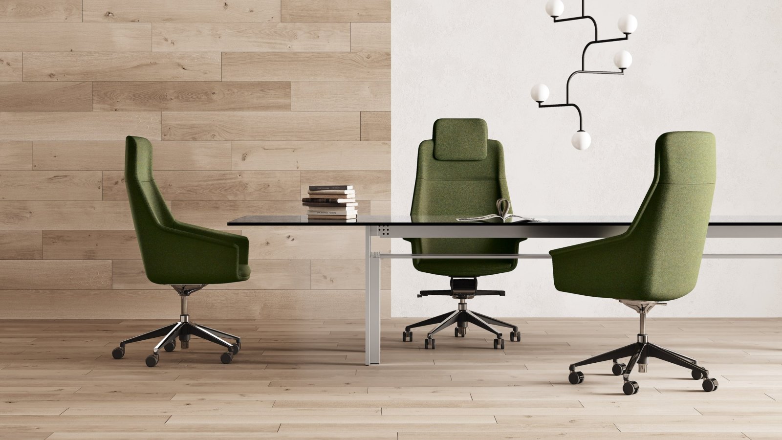 Fotel dyrektorski Jera Chair od Las Mobili z pikowaną tapicerką i polerowaną pięcioramienną podstawą aluminiową