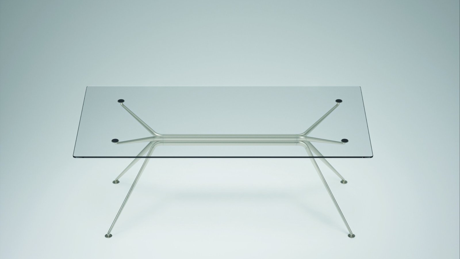 Biurko designerskie Cosmos od Tecno z aluminiowym kregoslupem