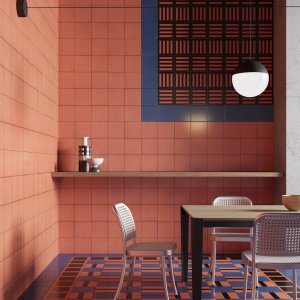 Szkliwiony gres Mutina ze wzorem Square Black w formacie 20,5×20,5 cm