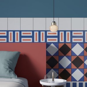 Ręcznie rysowany wzór Double Red projektu Nathalie Du Pasquier