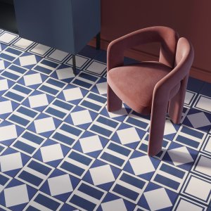 Wzór Square Blue z kolekcji Mattonelle Margherita od Mutiny