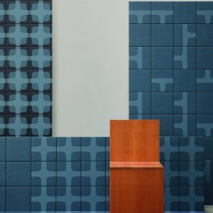 Sciana Betty od Mutina z grafiszna siatka Night Blue