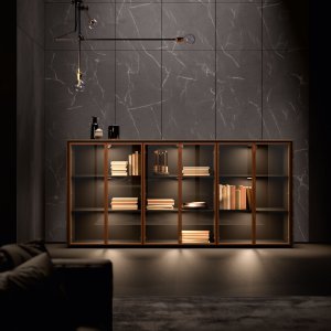 Szafka Frame z Bold58 z frontem Laminam Noir Desir