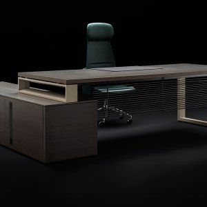 Przesuwny skórzany panel Arche nad ukrytym schowkiem