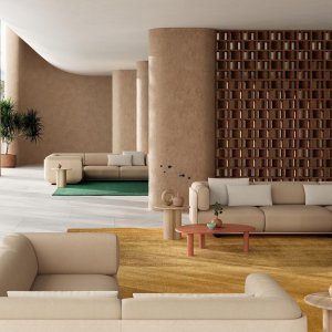 Siedzisko lounge Shaal w przestrzeni coworkingowej