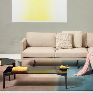Dwuosobowa sofa Steeve Lou na nodze w kształcie T