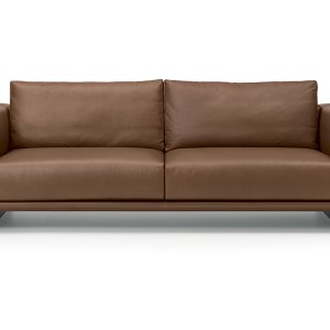 Sofa modułowa Asso i4Mariani w skórze na nóżkach w kolorze tytanu