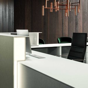 Recepcja Lux w szarości tytanowej z frontem h 90