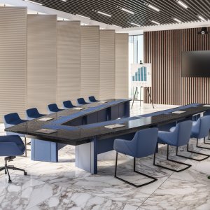 Szafa Codutti ze szklanymi drzwiami i blatem ze skóry