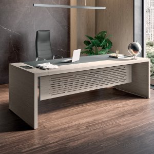 Biurko designerskie e-10 od Quadrifoglio w orzechu amerykańskim