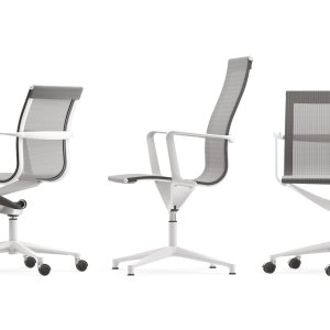 Chromowana osłona z zamaku na kółku fotela Una Chair