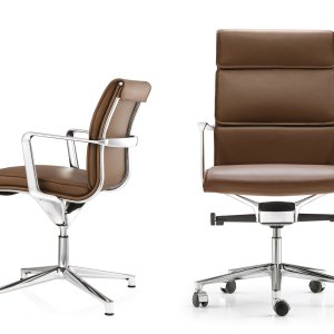 Czteroramienna podstawa ze stopkami fotela Una Chair