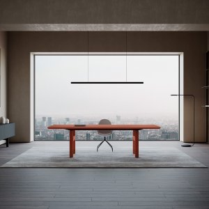Biurko gabinetowe Hito od IVM Office z blatem z orzecha Canaletto