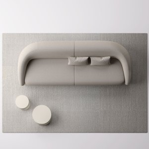 Sofa trzyosobowa Apper w recepcji biura naprzeciw lady