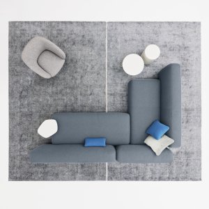 Sofa Suiseki w tkaninie ze zdejmowanym pokrowcem