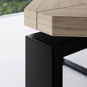 Podblatowy kontener wire management stołu I-Meet z gniazdami schuko i danych