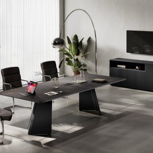 Profilowana blenda biurka Monolith w 3d-foil na blasze Terakota