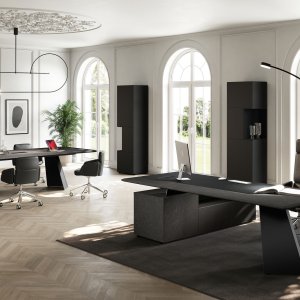Otwarta wnęka w 3d-foil Olmo Grey w modułach Monolith