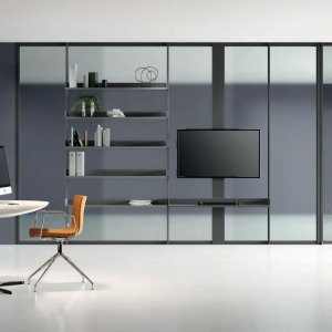 Drzwi szklane Simple Bold licowane z profilami ścianki