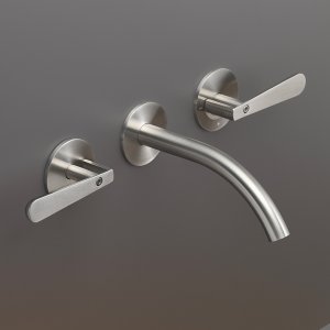 Lutezia od Cea Design, ścienna bateria dwuuchwytowa w polerowanym wykończeniu Black Diamond