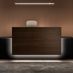Lada recepcyjna Lux od Bralco z obwodowym światłem LED