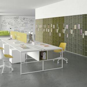 Stanowiska pracy 20.Venti MDF Italia ze stelażem stalowym 20 x 20 mm