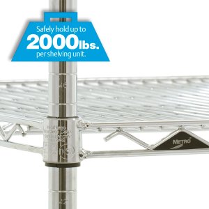 Regał z drutu chromowanego Super Erecta firmy Metro z regulowanymi półkami