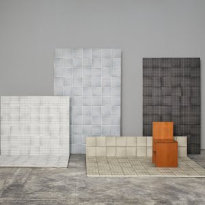 Sciana aneksu kawowego w Aurore Light Green Grid L